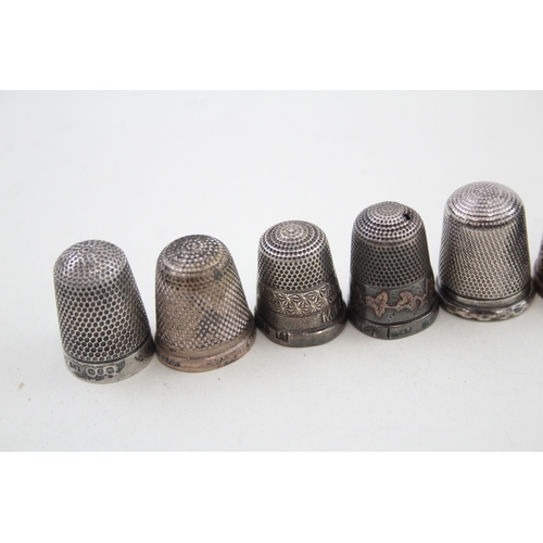 45 - 10 x .925 sterling silver thimbles inc charles horner