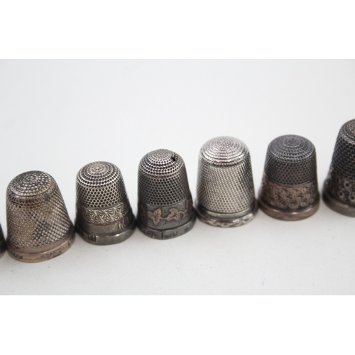 45 - 10 x .925 sterling silver thimbles inc charles horner