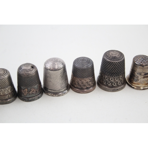 45 - 10 x .925 sterling silver thimbles inc charles horner