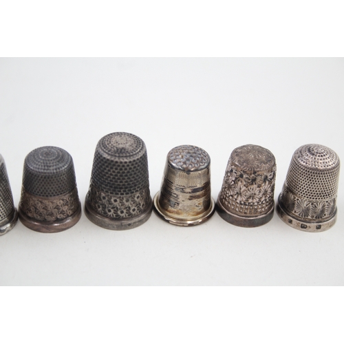 45 - 10 x .925 sterling silver thimbles inc charles horner