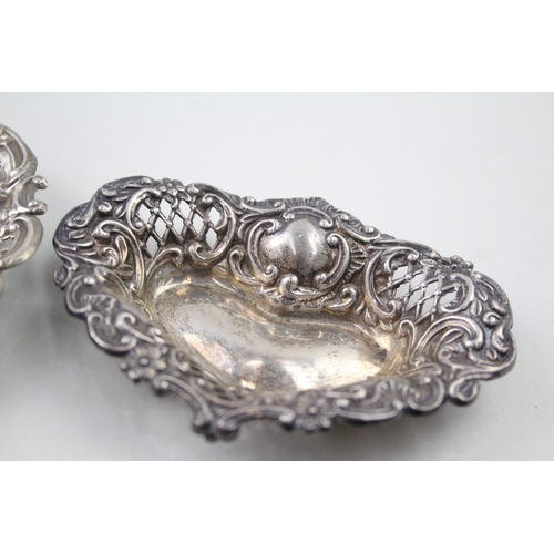 52 - 3 x .925 sterling trinket / pin dishes