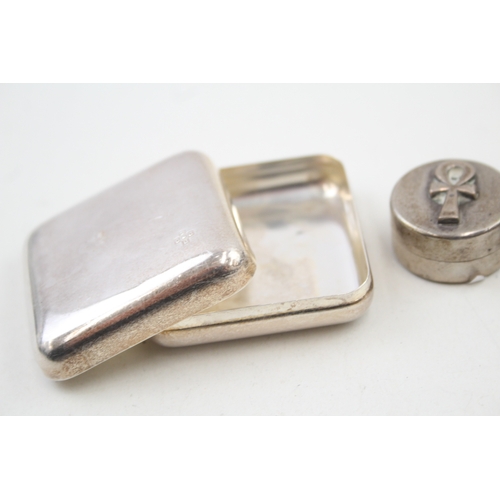 55 - 4 x .800 & .925 sterling silver pill / trinket boxes