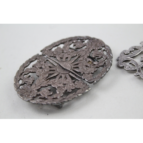 62 - 2 x .925 sterling belt buckles