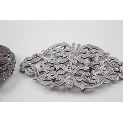 62 - 2 x .925 sterling belt buckles