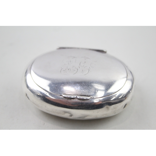 64 - edwardian .925 sterling silver squeeze action snuff box