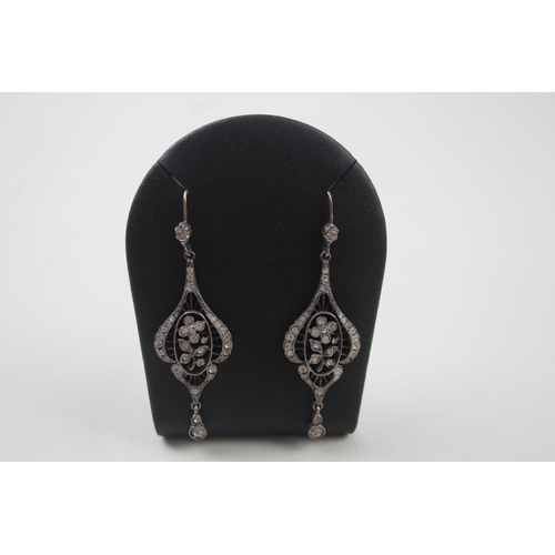 403 - Pair of silver antique paste drop earrings (8g)