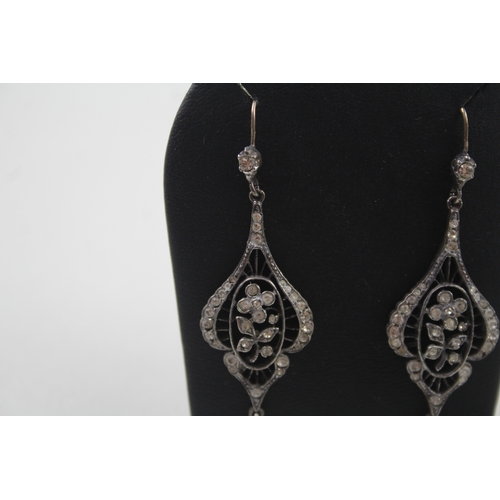 403 - Pair of silver antique paste drop earrings (8g)