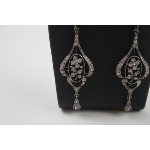 403 - Pair of silver antique paste drop earrings (8g)