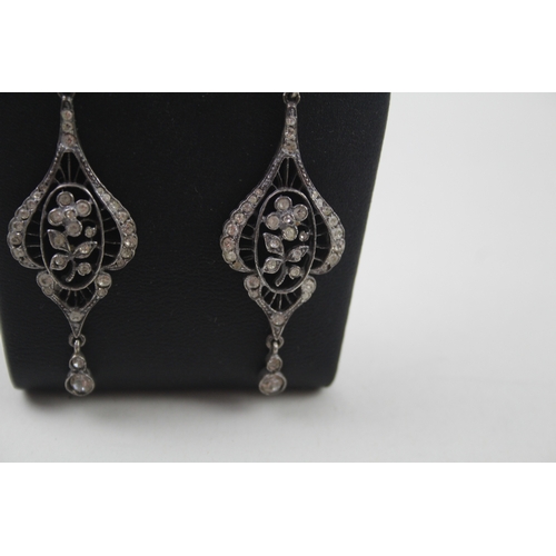 403 - Pair of silver antique paste drop earrings (8g)