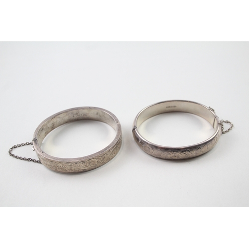 404 - Two silver vintage bangles including Charles Horner (53g)