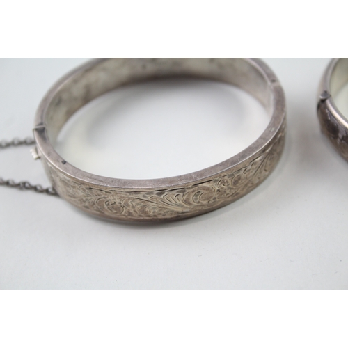 404 - Two silver vintage bangles including Charles Horner (53g)