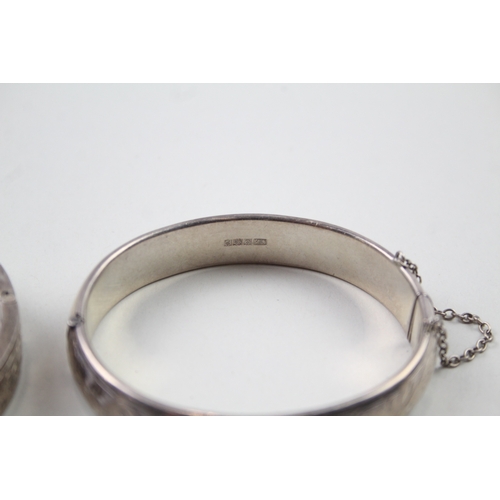 404 - Two silver vintage bangles including Charles Horner (53g)