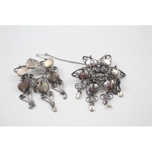 409 - Two silver vintage Solje brooches (25g)