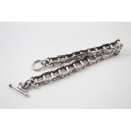 410 - Silver bike chain link bracelet (48g)