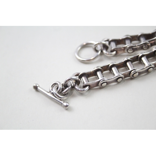 410 - Silver bike chain link bracelet (48g)