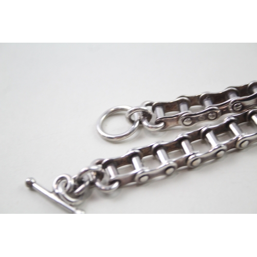 410 - Silver bike chain link bracelet (48g)