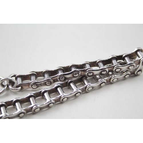 410 - Silver bike chain link bracelet (48g)