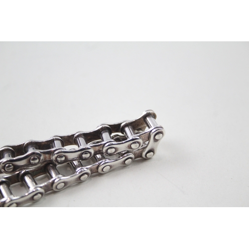 410 - Silver bike chain link bracelet (48g)