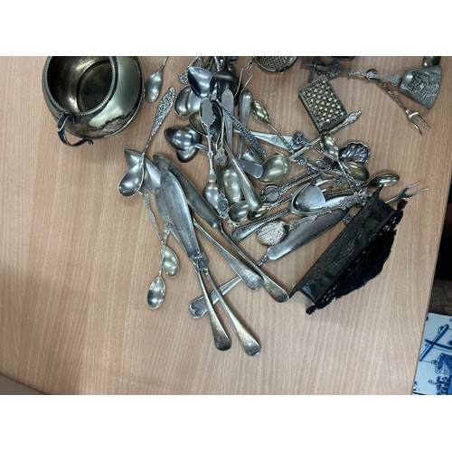 6 - Selection of assorted silver plated cutlery, dutch silver spoons etc