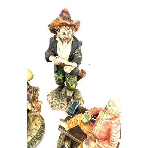 46 - One Capodimonte figure and two Capodimonte style tallest measures approx 16 inches tall