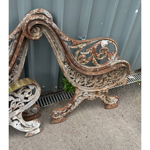 100C - Victorian cast iron bench ends measures approx