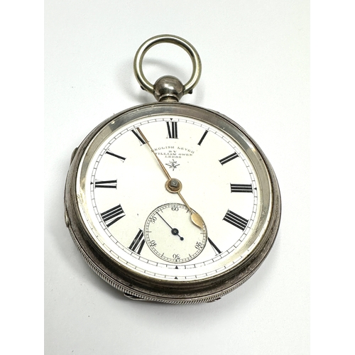 450 - Antique silver open face pocket watch william owen Leeds the watch is ticking clean and in good cond... 