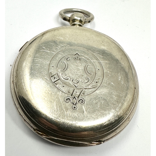 451 - Large antique silver centre second chronograph  pocket watch j harris & sons Manchester  the watch w... 