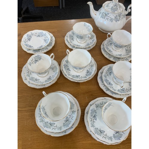 126 - Royal Albert silver maple tea set with tea pot