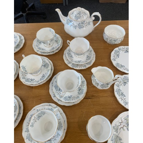 126 - Royal Albert silver maple tea set with tea pot