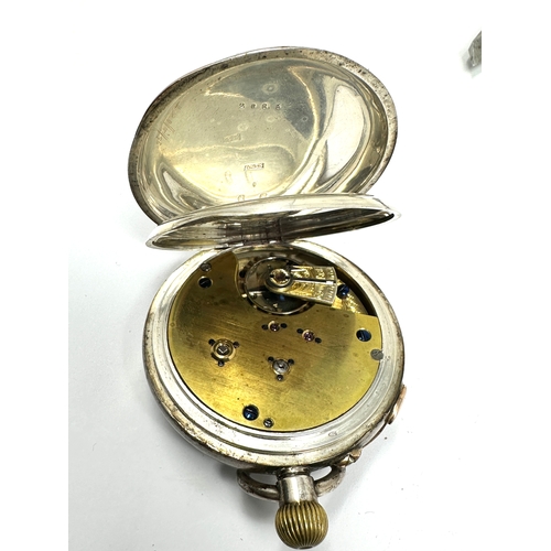 452 - Antique silver centre second chronograph  pocket watch the watch winds and ticks  clean and in good ... 