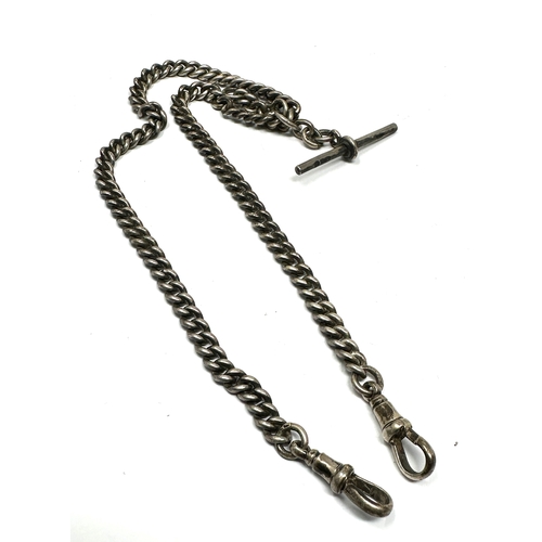 22 - Antique silver double albert watch chain weight 31g