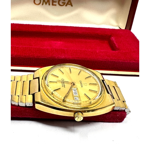 432 - Boxed Vintage Omega seamaster automatic wristwatch the watch is ticking