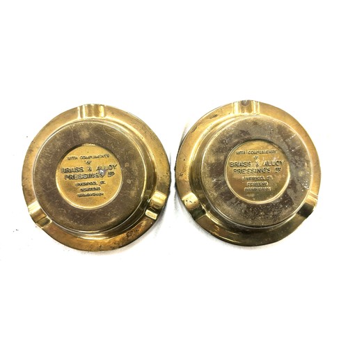 115 - Two vintage solid brass advertising ash trays with compliments of Brass & Alloy pressings limited me... 