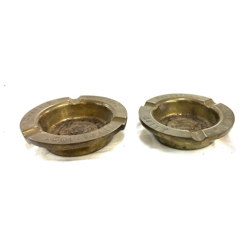 115 - Two vintage solid brass advertising ash trays with compliments of Brass & Alloy pressings limited me... 