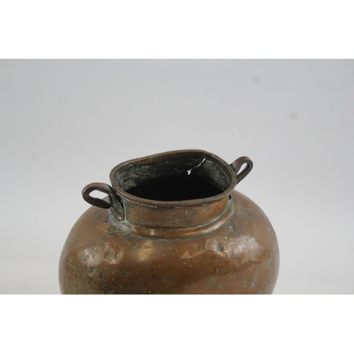 97 - Vintage Bronze Vase Two Handled Height: 23cm 1173g