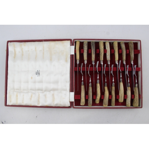 522 - Vintage Ogden & Sons Horn Handled Cutlery Set, Boxed