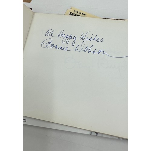 524 - Vintage autograph books with signatures from Doris Hare, David Moses and others