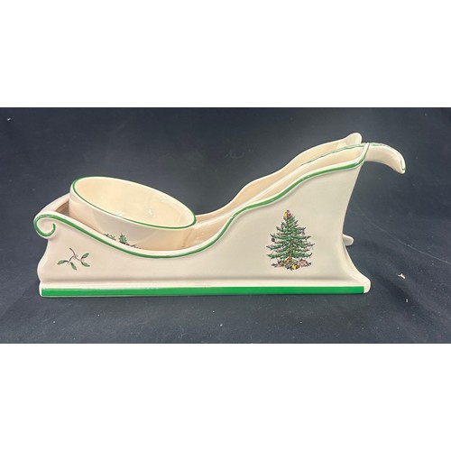 96 - Spode Christmas tree ladle and sleigh stand 23324, over all good condition