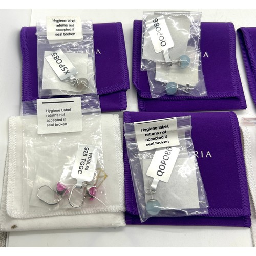 507 - 7 silver ladies Gemporia earrings with dust bags and some with COA'S