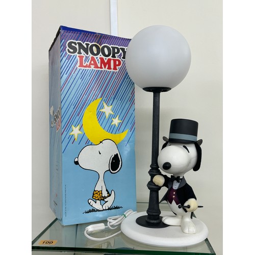 100 - Vintage Boxed Snoopy lamp, untested