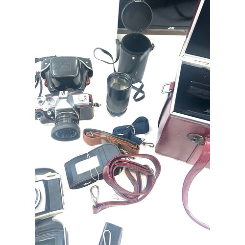 539 - Selection of cameras and accessories to include Kodak, Patika, Lens etc