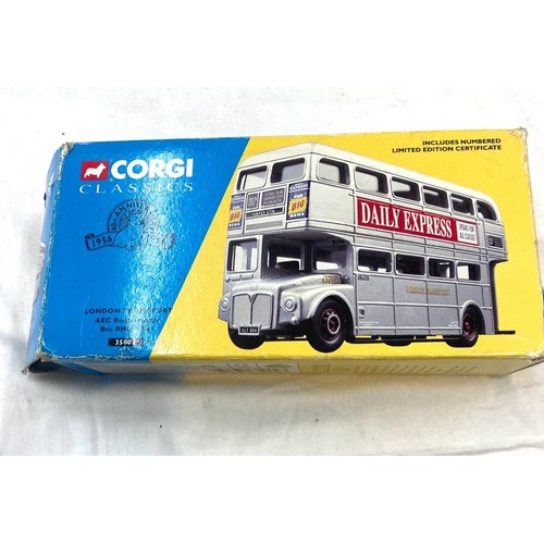 530 - Selection of original boxed die cast Corgi vehicles to include Daily Express limited edition bus, Co... 