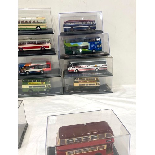 115 - Selection of 20 die cast bus vehicle models to include ' Corgi' and other makers