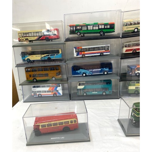 115 - Selection of 20 die cast bus vehicle models to include ' Corgi' and other makers