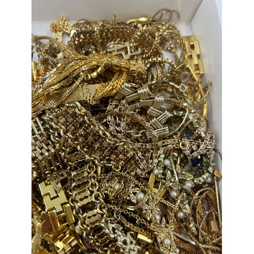 535 - Large selection of Gold toned costume jewellery