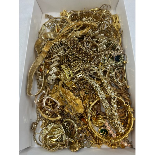 535 - Large selection of Gold toned costume jewellery