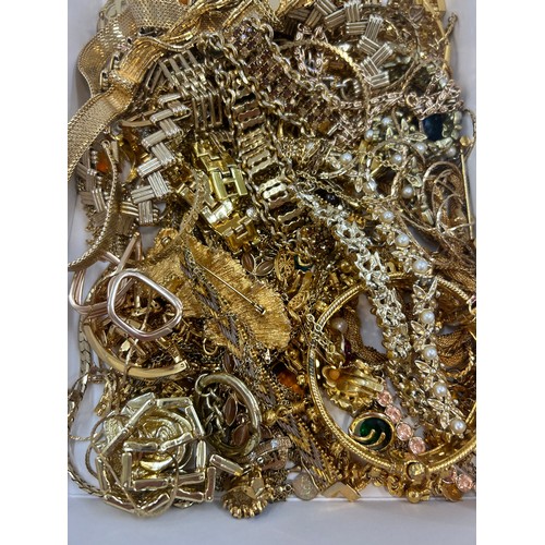 535 - Large selection of Gold toned costume jewellery