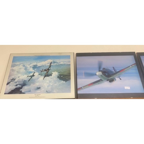 26 - Selection of assorted spitfire prints largest measures approximately 23 inches by 16 inches