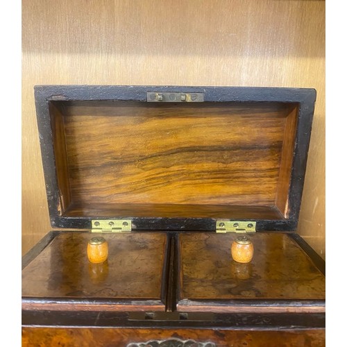 68 - Vintage burr walnut jewellery box, no key, measures approximately