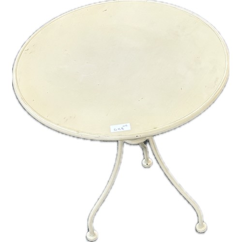 545 - Pair of metal occasional tables measures approximately 22 inches tall 18. inches diameter